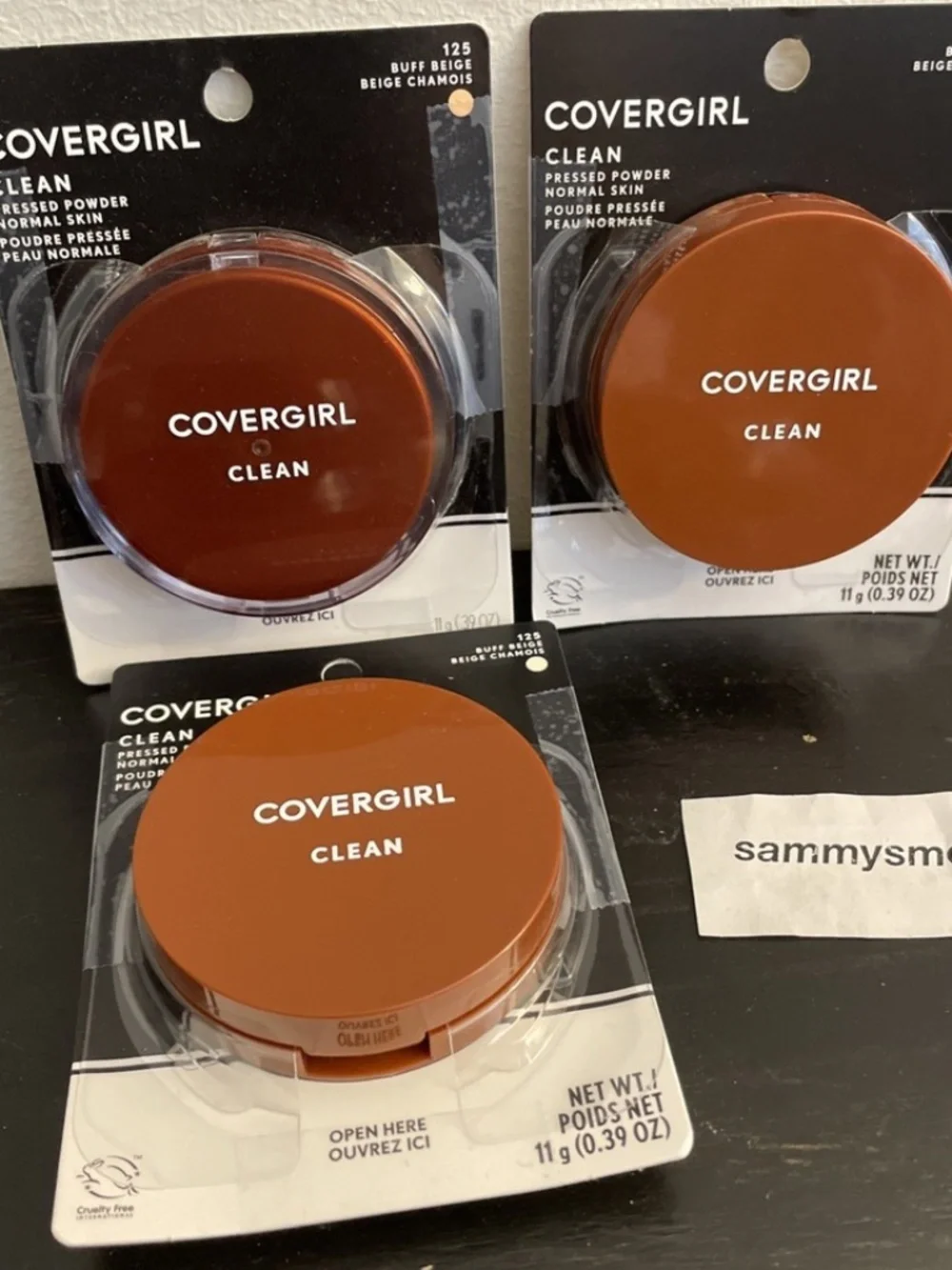 Covergirl Clean Pressed Powder, 125 Buff Beige, With Talc x3